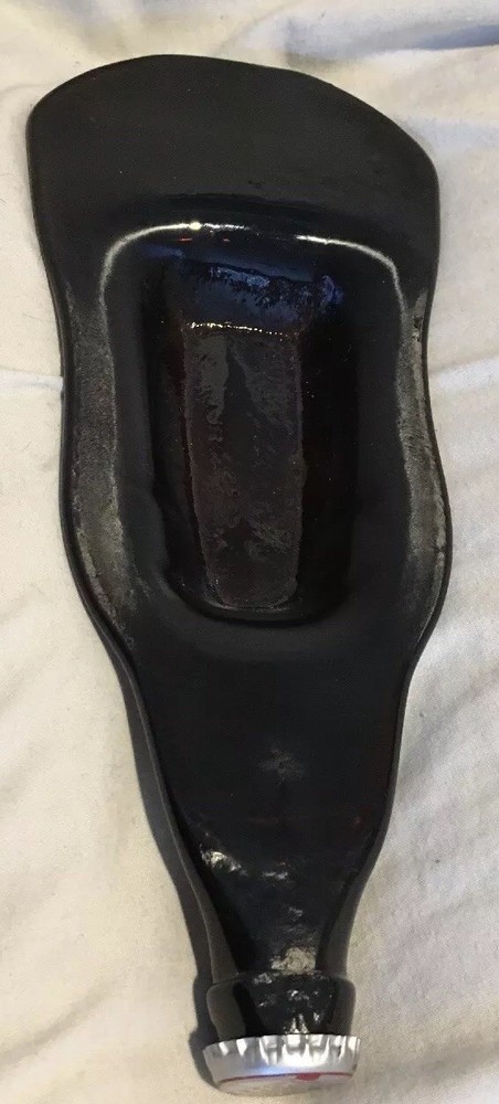 Flat Melted Beer Bottle Ashtray Candy Dish Brown Sam Adams Light *Excellent+++