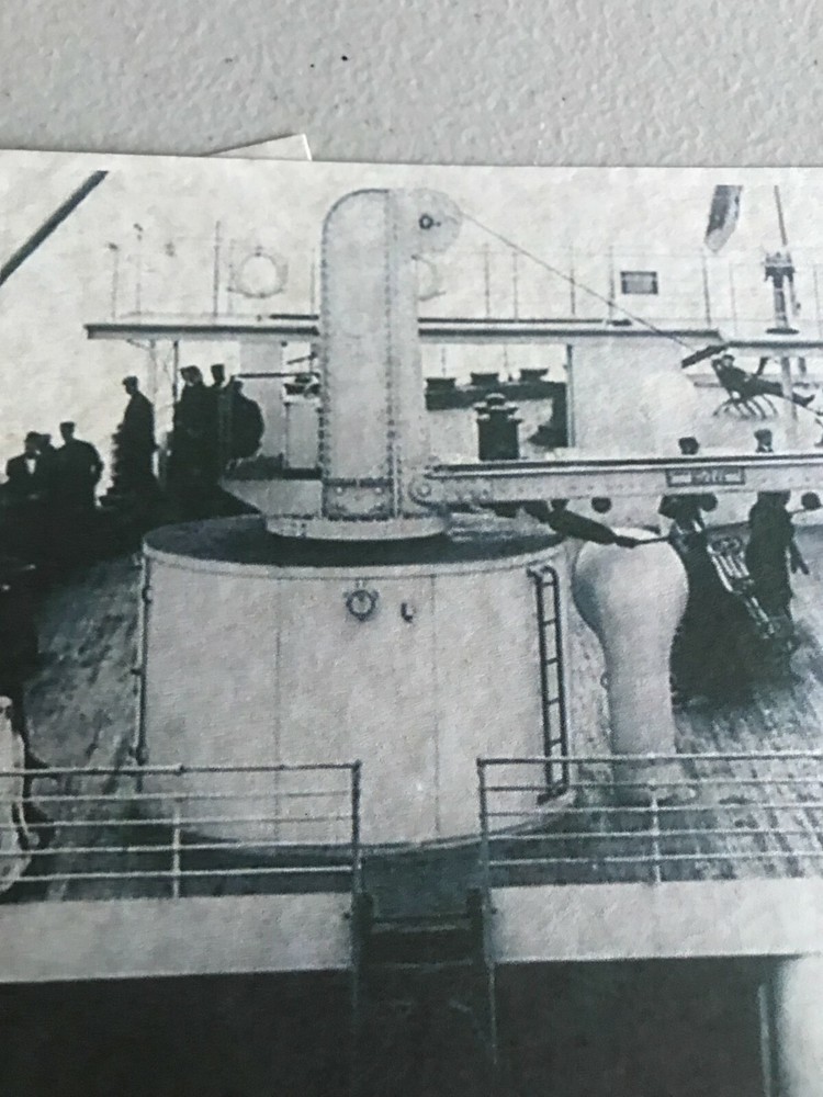 RMS Titanic Stern view - Rare image shows docking bridge & third class passenger