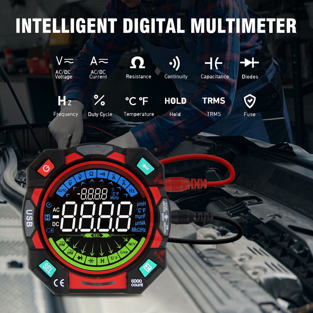 6000 Counts TRMS Multimeter For Accurate Electrical Diagnostics