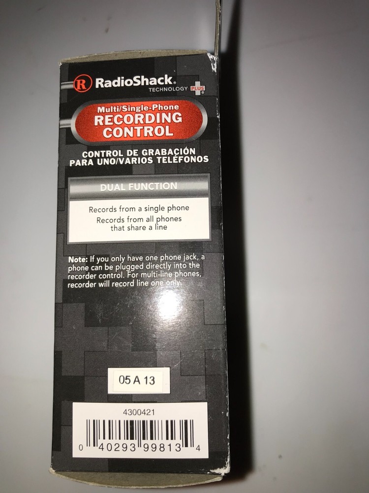 RadioShack Multi/Single Phone Recording Control (4300421)
