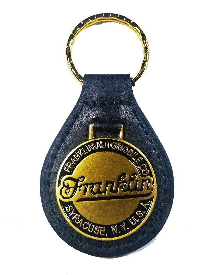 FRANKLIN KEYCHAIN - STITCHED LEATHER KEY FOB - NICE
