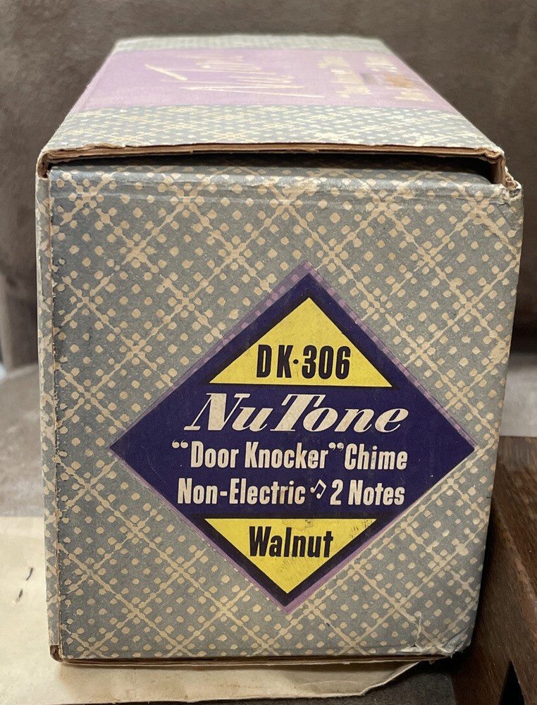 VINTAGE NUTONE DOOR KNOCKER NON ELECTRONIC 2-NOTES SOLID BRASS BOX INCLUDED