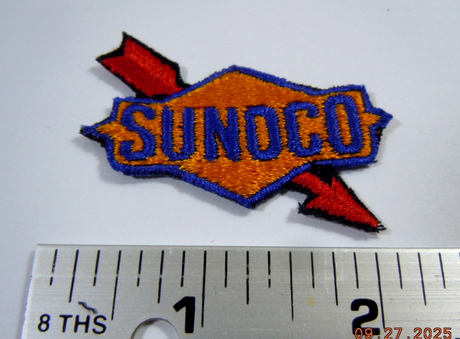 PAIR Mini SUNOCO OIL & GAS Embroidered Iron On Uniform-Jacket Patch 2"