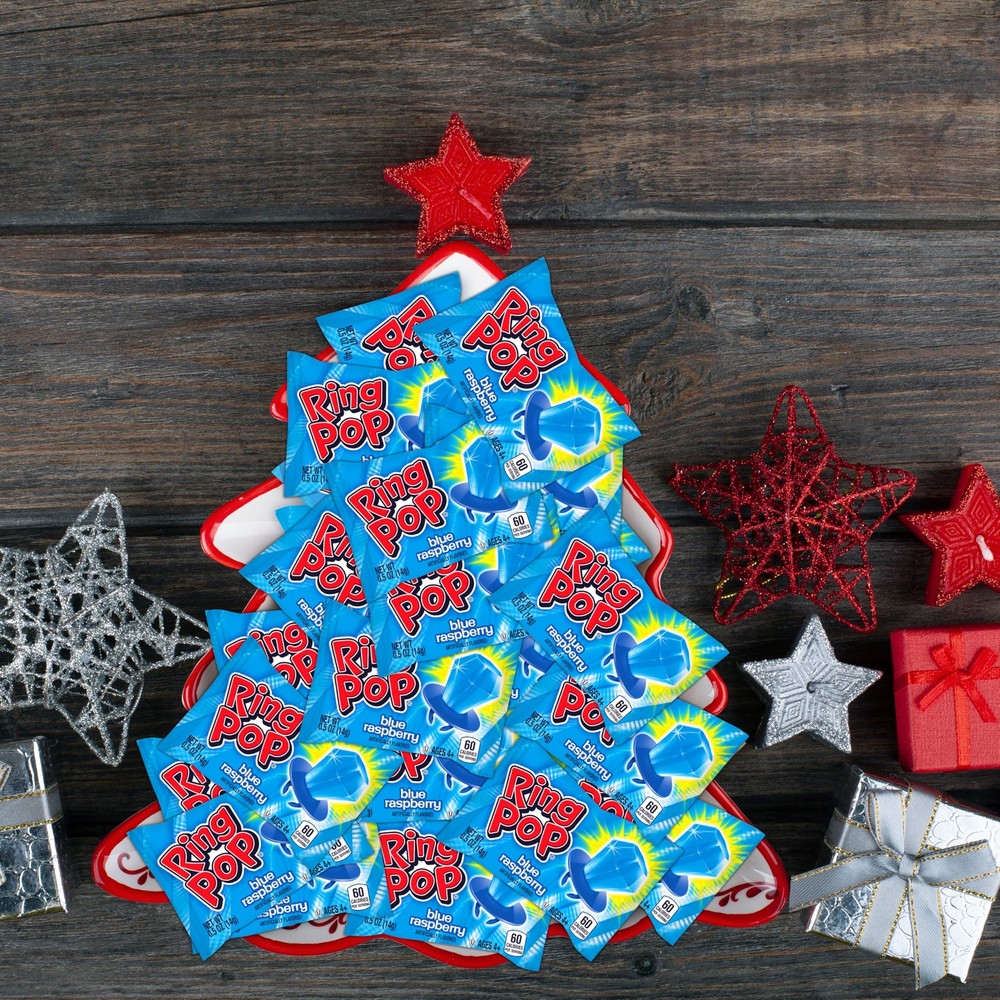 Ring Pop Individually Wrapped Blue Raspberry 30 Ct Lollipop Easter Pack