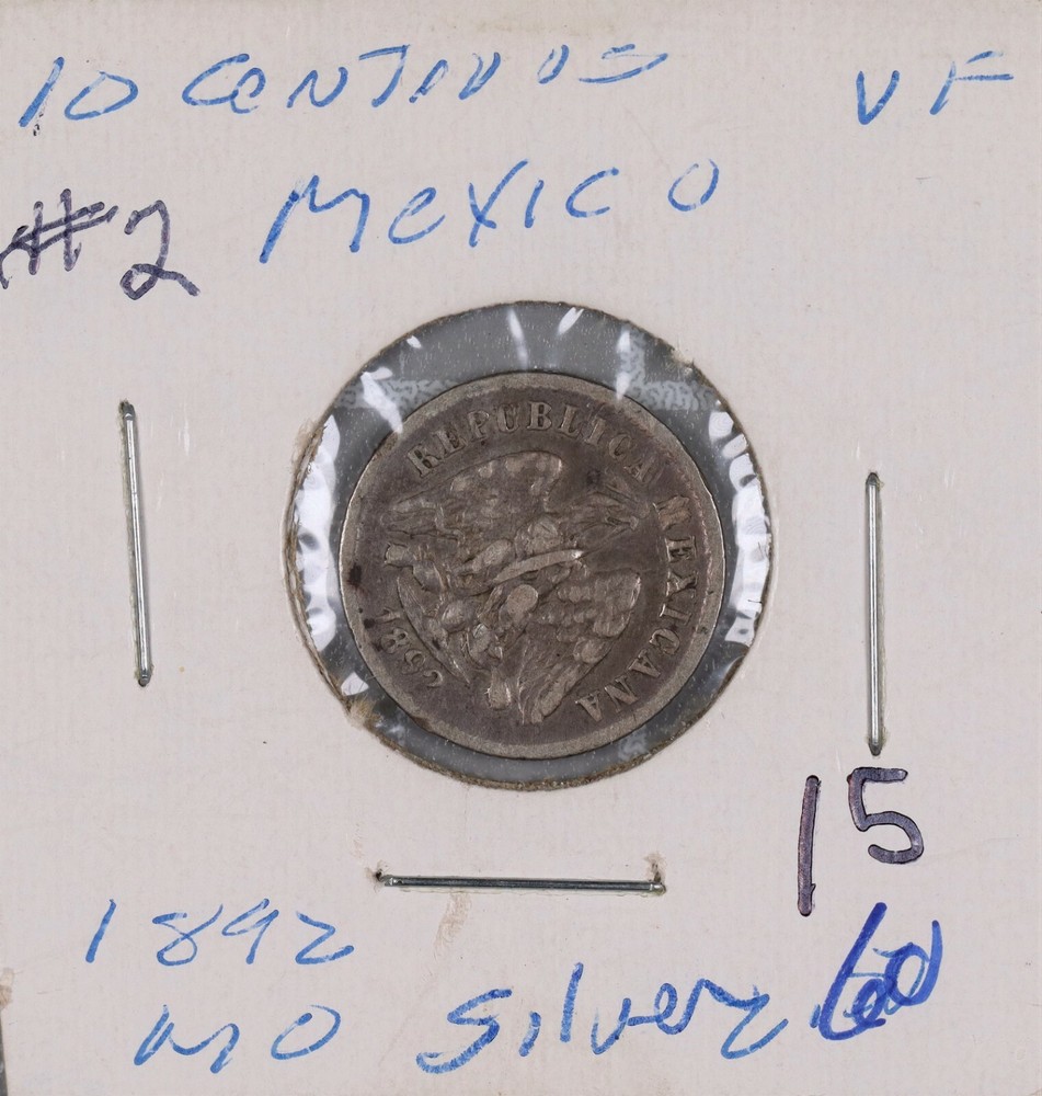 1892 Mo M Mexico 10 Centavos Coin #2