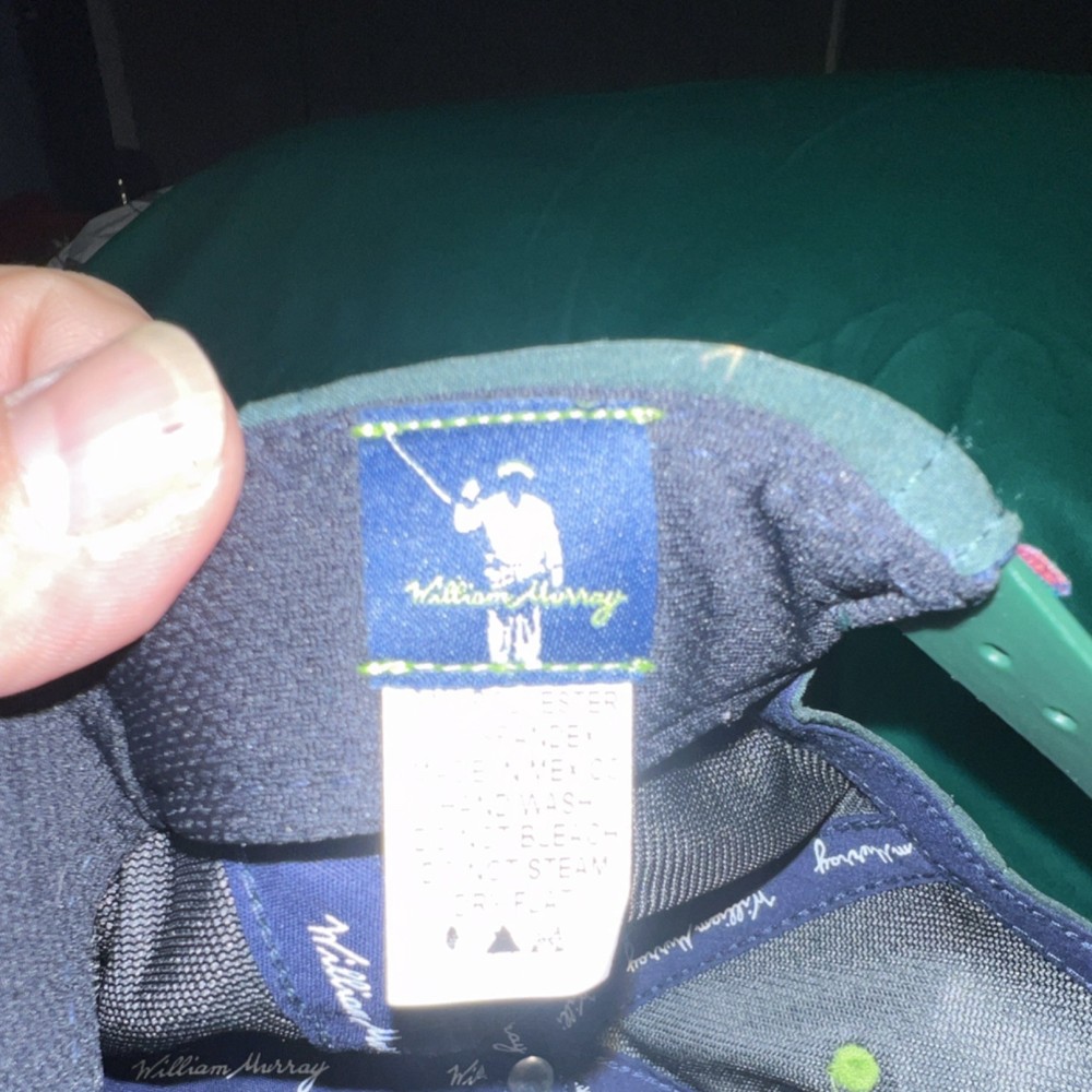 William Murray Adjustable Green Golf Hat Lightweight Embroidered Logo