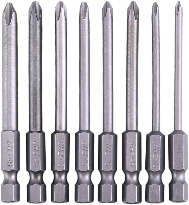 8 Pack 3 Inch Magnetic Long Hex Cross Phillips Screw Head Screwdriver Bits Elect