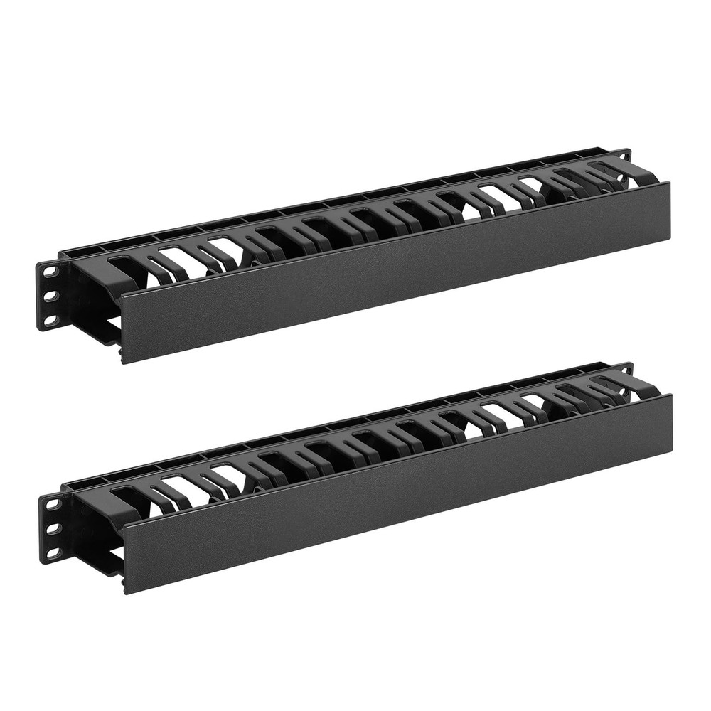 Tecmojo 2 Pack 1U Server Rack Horizontal Cable Management with Cover,2.6“
