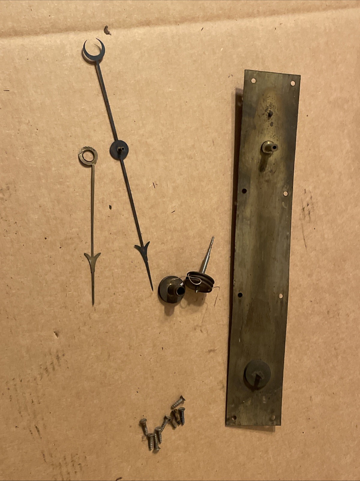 Antique English Barometer Brass Back Plate & Pulley Parts
