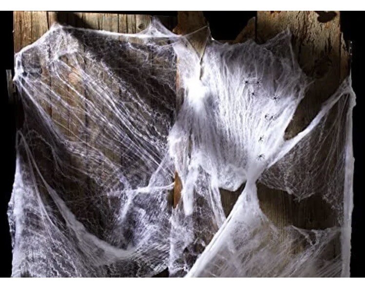 Spider Web, 800 Square Ft, Halloween Decorations, Spider Webs.12 Spiders