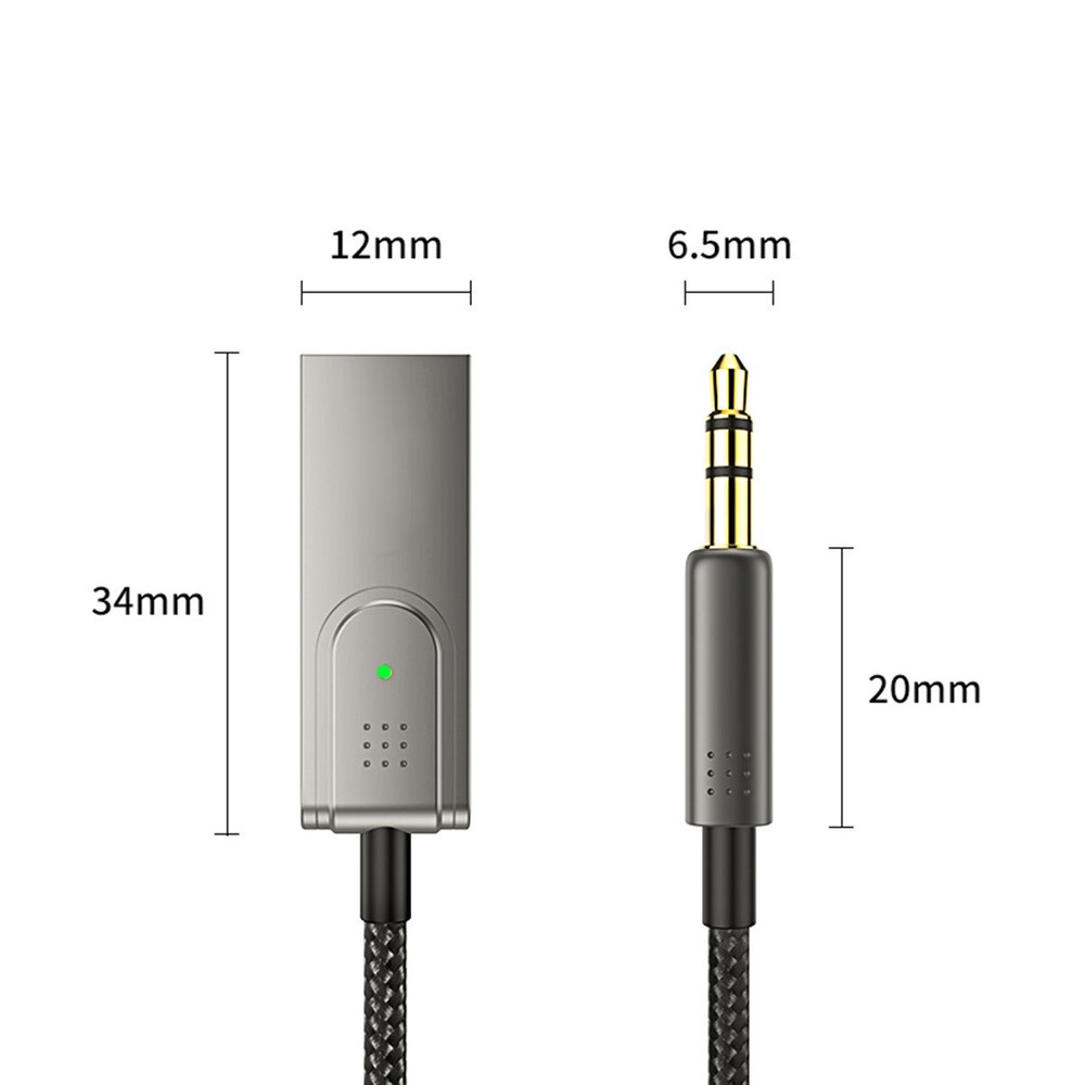 2pcs Aux to Bluetooth 5.1 Adapter 3.5mm Bluetooth Receiver Microphone for Car