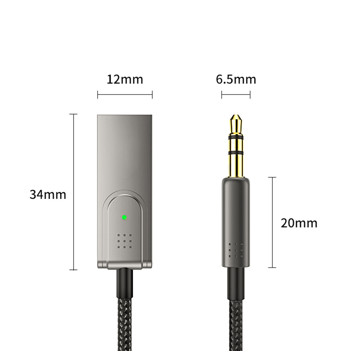 USA Aux to Bluetooth 5.1 Adapter 3.5mm Bluetooth Receiver Microphone for Car Lot