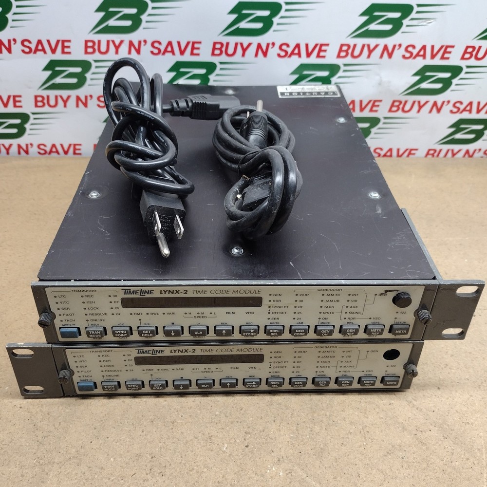 Lot of 2- Timeline LYNX 2 Time Code Module w/(2) PwrCrds (1) MissingButton- USED