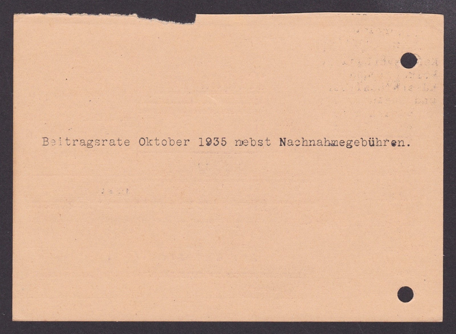 GERMANY 1935, Money order from Berlin with meter mark