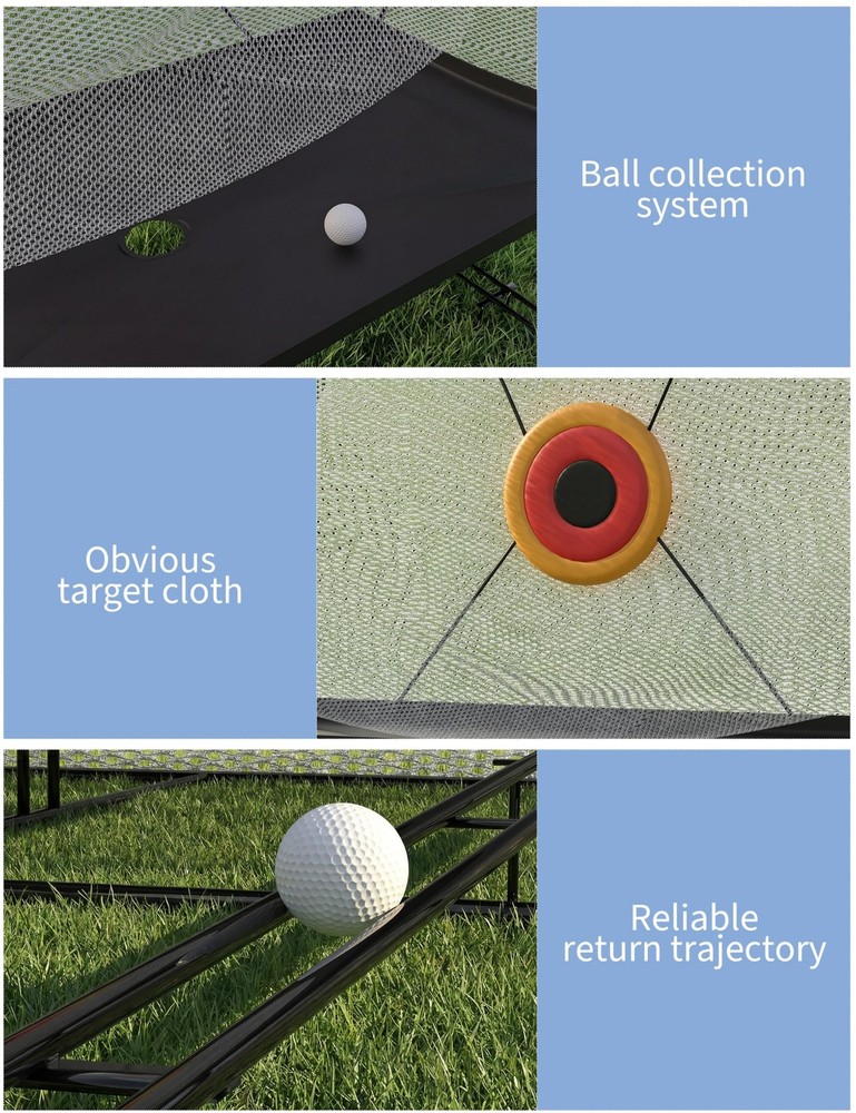✨10x8Ft Golf Practice Net w/ Targets, Return Trajectory Swing Training Net Impac
