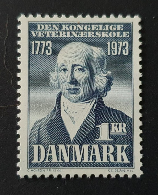 1973 DENMARK DANMARK VETERINARY COLLEGE VF MNH