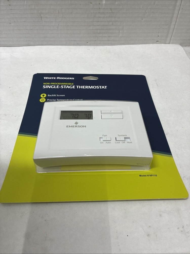 White Rodgers NP110 Rectangle 24V Push Buttons Single Pole Thermostat