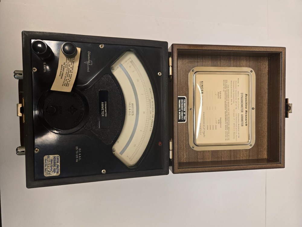 Sensitive Research Dynamometer Ammeter Model D Made by Singer Instrumentation
