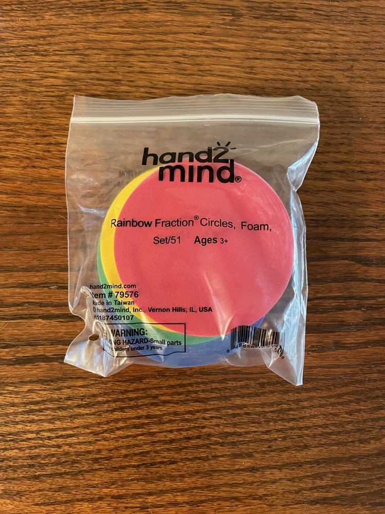 hand2mind Plastic Rainbow Fraction Circles 51pc
