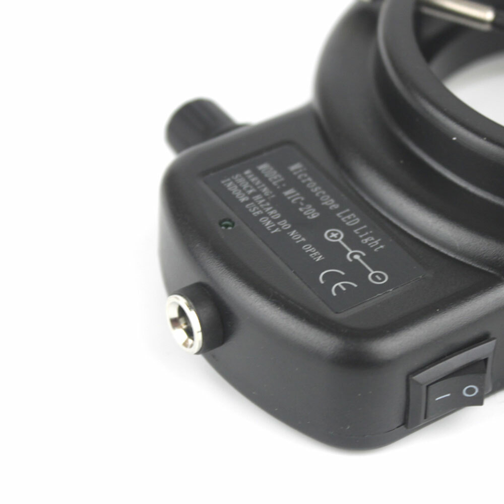 Black 144 LED Bulbs Microscope Ring Light Illuminator Lamp US Plug Adjustable