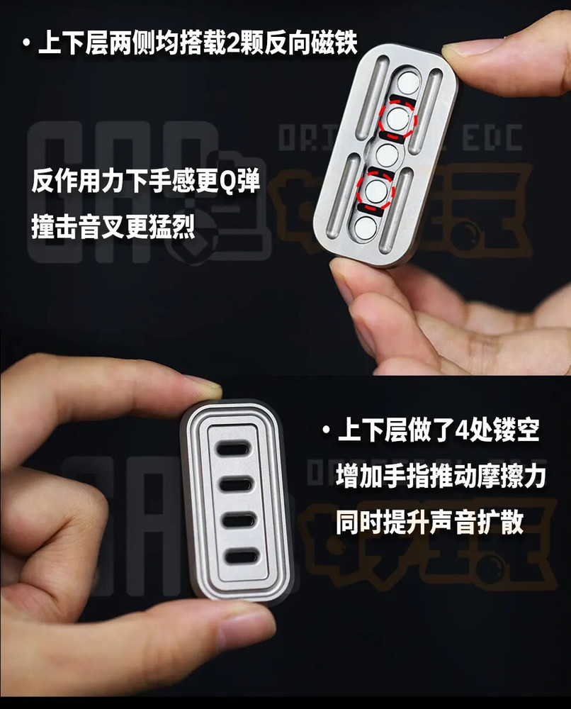 EDC Titanium Alloy Push Slider Mechanical Toys Intensive Decompression Tool Gift