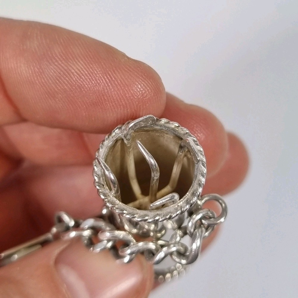 Solid Silver Miniature Golf Bag Key Ring Stamped 925