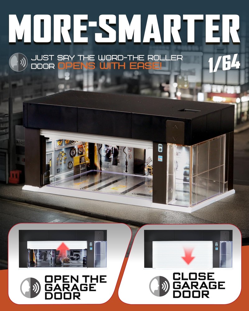 1/64 Scale Diecast Display Case for Hot Wheel Storage with LED Lights, Stacka...