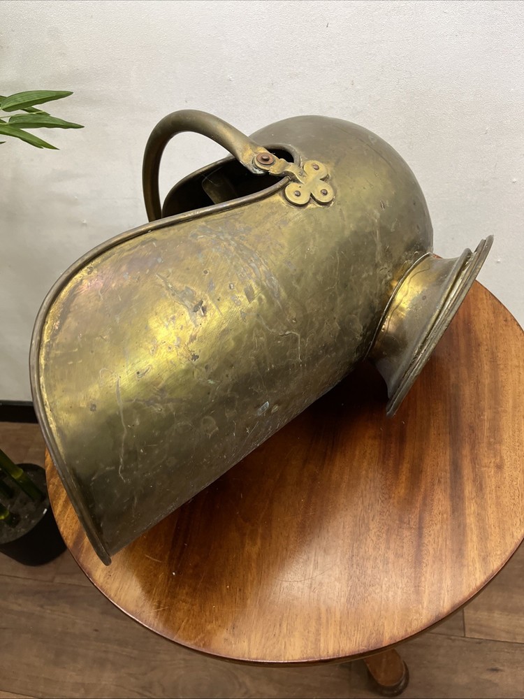 Victorian Brass Helmet Coal Scuttle