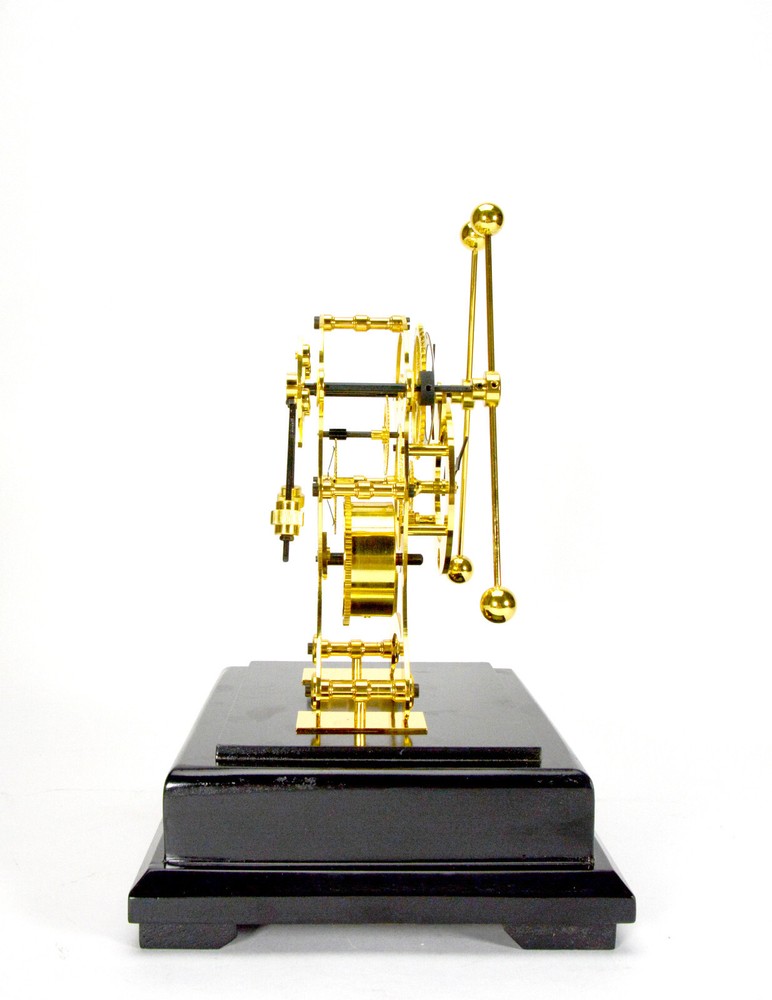 24K Harrison Style Grasshopper Escapement Double Pendulum Skeleton Sea Clock