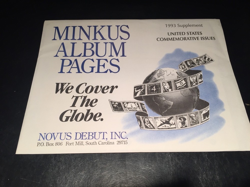 New Minkus United States Commemoratives Stamp Album Supplement Pages- 1993