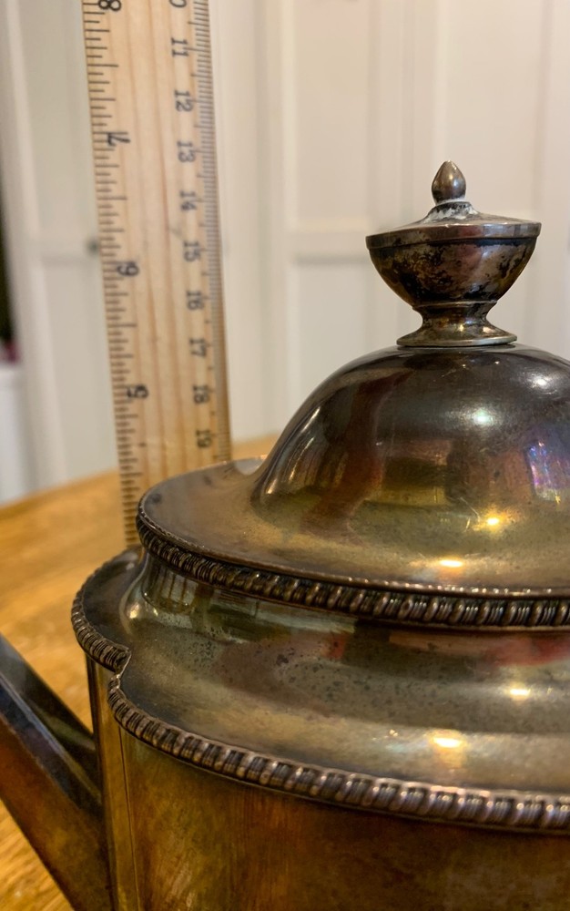 Antique Silver-Plated Hinged Tea Pot and Tea/Sugar Container