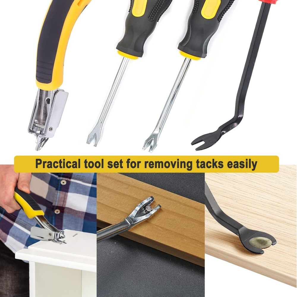 4Pcs Upholstery and Construction Staple Remover with Tack Puller Tool, Nail P...
