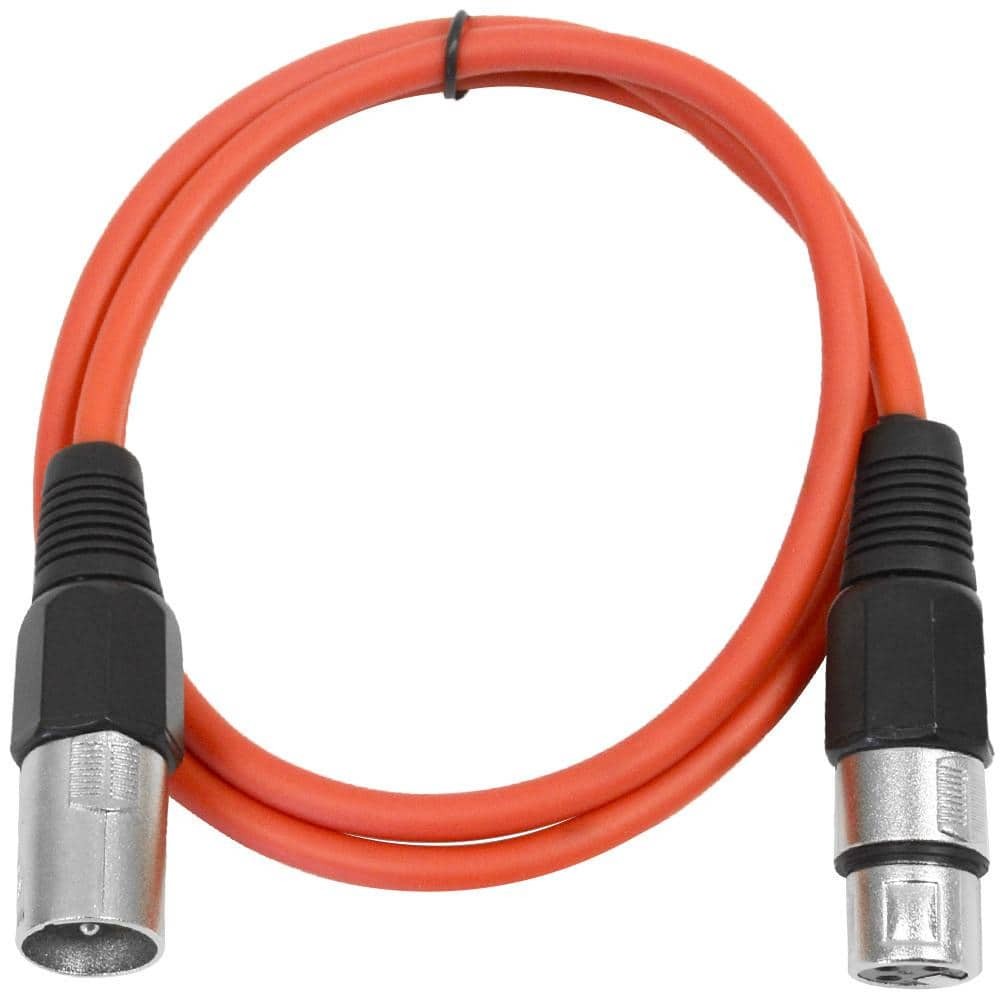 Seismic Audio 2 Pack of Red 3 Foot XLR to XLR Patch Cables