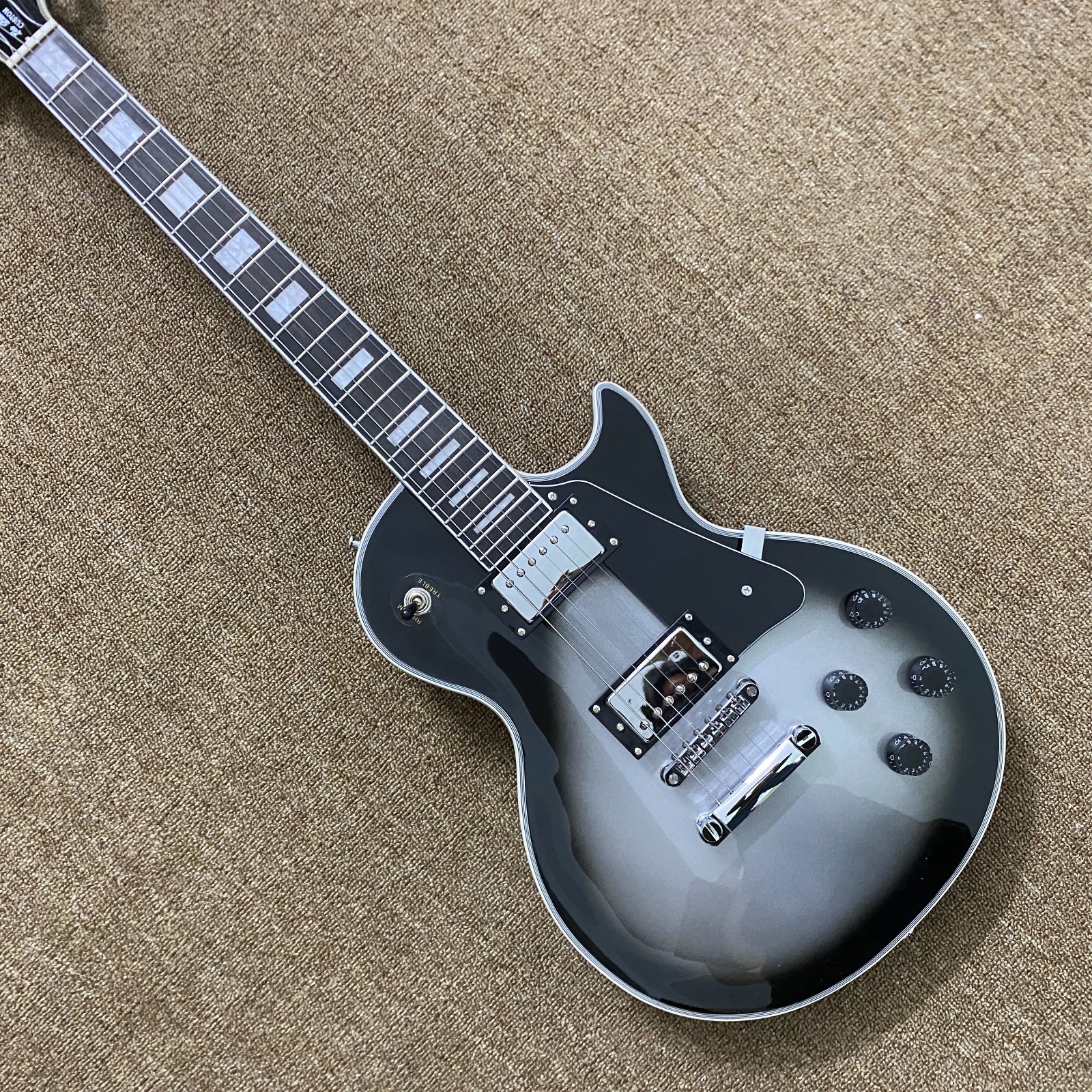 Custom LP Electric GuitarChrome plated hardware Carve Metal body Free Ship in US