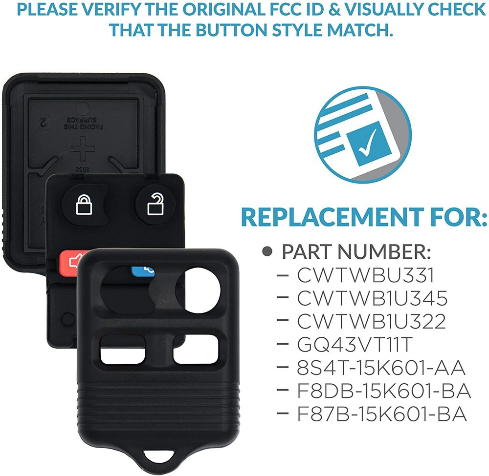 2Pcs Keyless Entry Remote Control Car Key For 1999 2000 2001-2015 Ford Explore