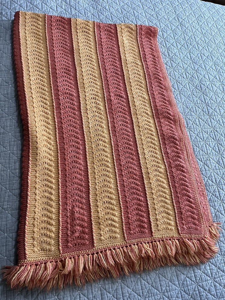 crocheted knitted vintage afghan blanket throw