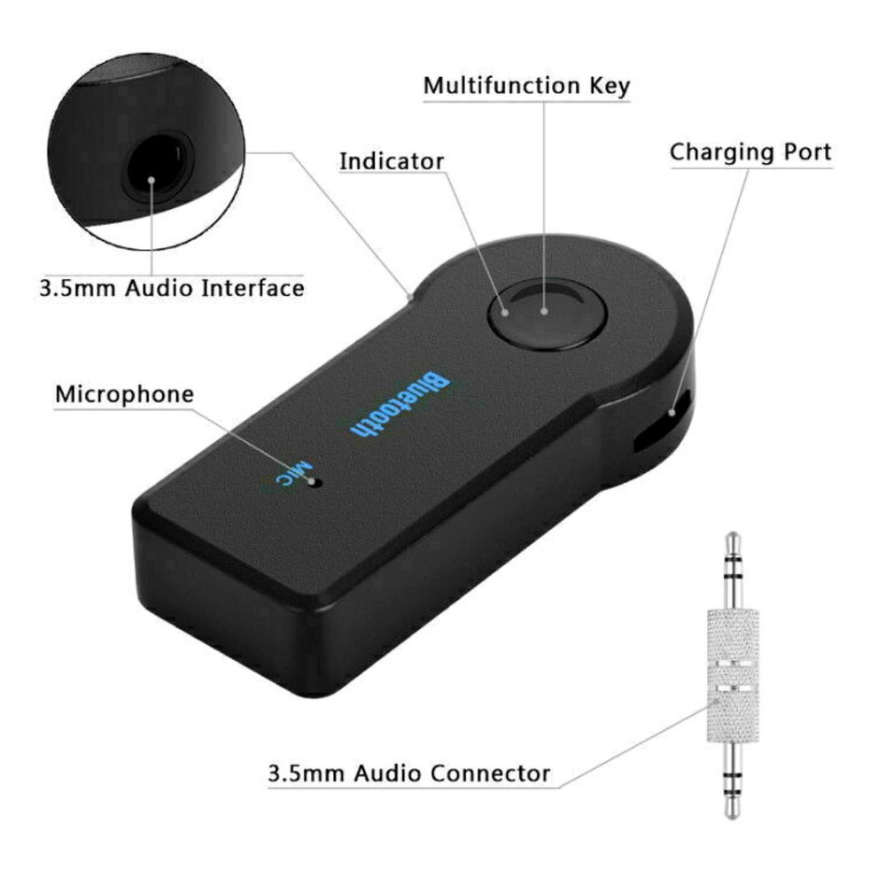 Receptor Bluetooth/Kit manos libres para Carro automóvil adaptador auxiliar Auto