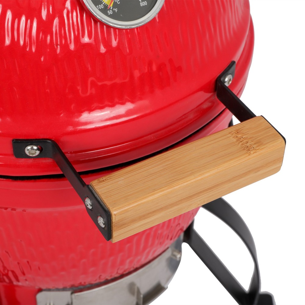 13in Round Ceramic Charcoal Grill Orange