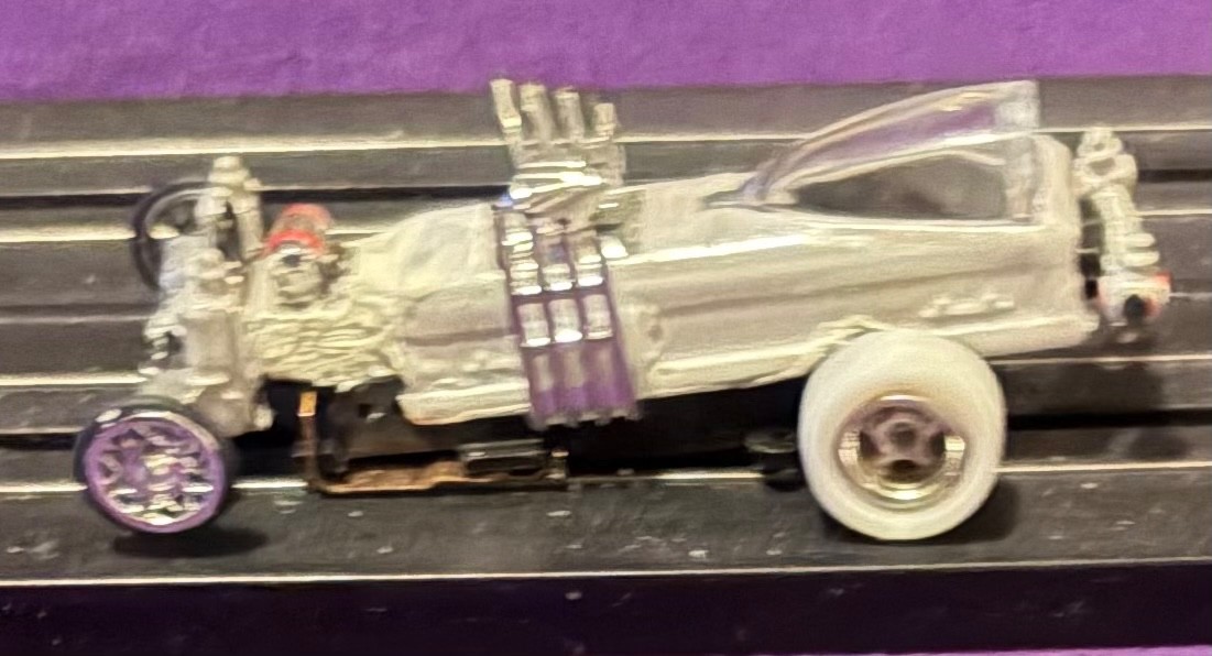 Grandpa Munster Dragula coffin White body hoslotcar Jag tr3 chassis never ran