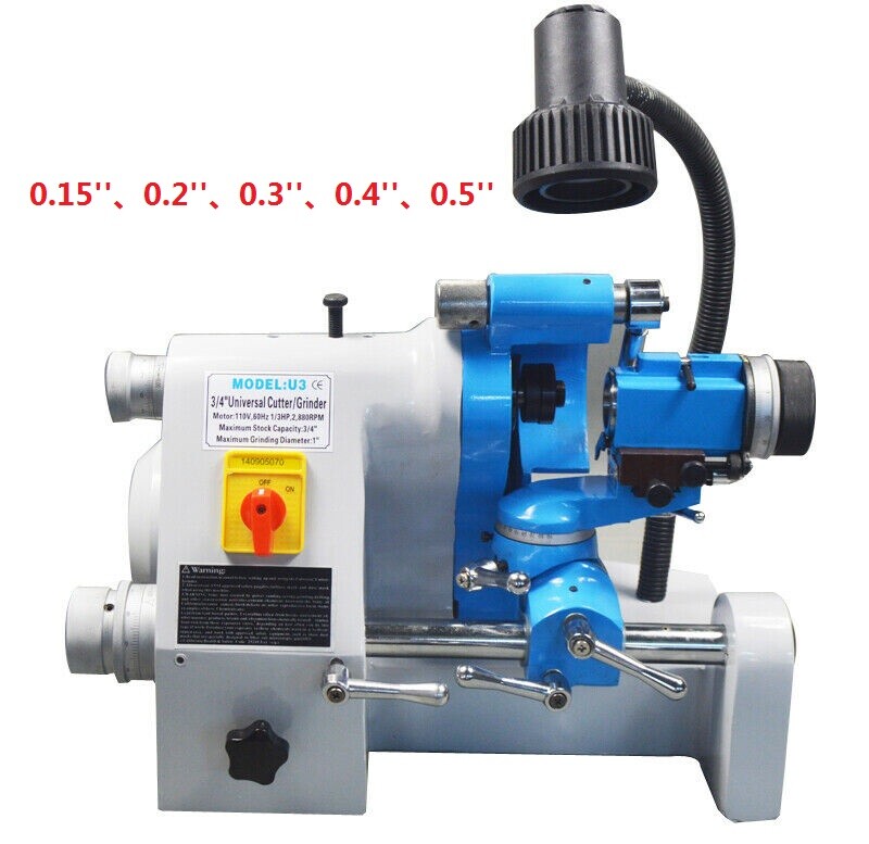 220V U3 Universal Cutter Grinder Sharpener R8 Collet Multi-functional ф0-3.94"