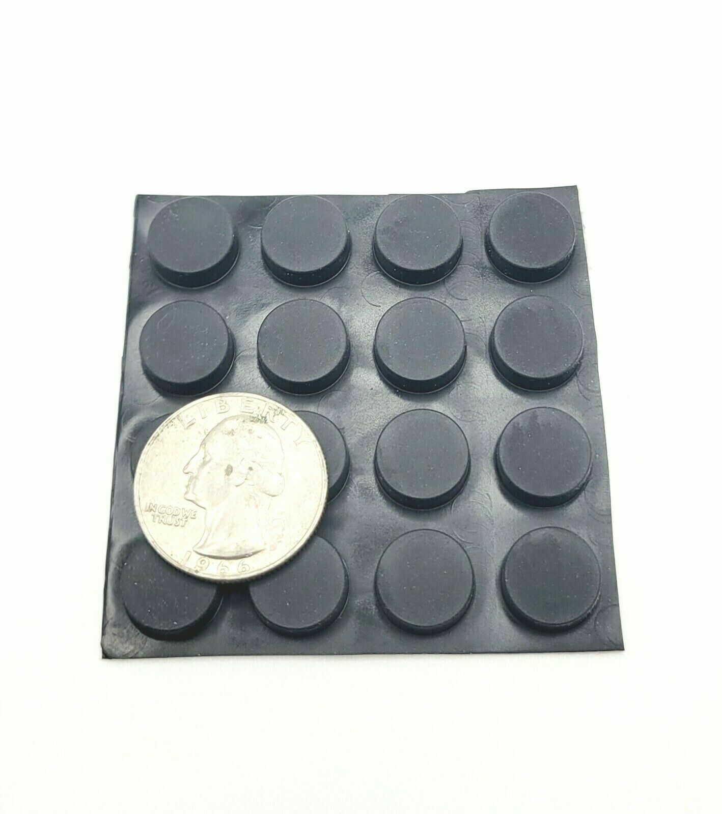 3/16" Thick x 7/16" Wide Round Stick on Rubber Feet Adhesive Bumpers Sheet of 32