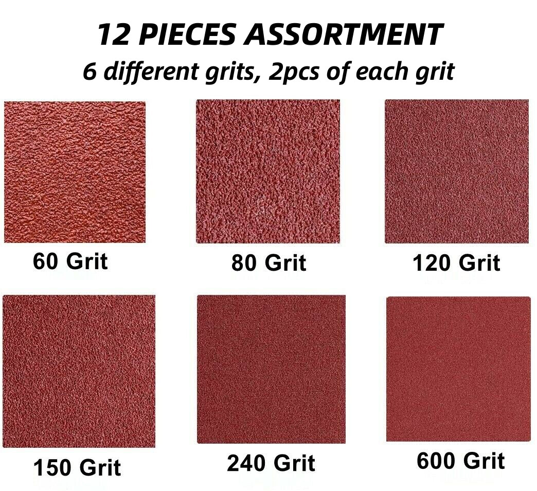 12PCS 1x42 inch Sanding Belts Belt Sander Sandpaper 60 80 120 150 240 400 Grit