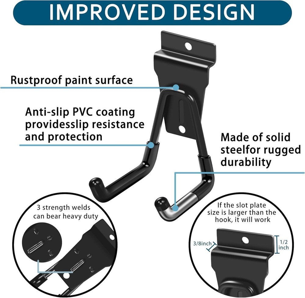 Versatile 20-Piece Slatwall Hook Set for Efficient Garden and Workshop Storage