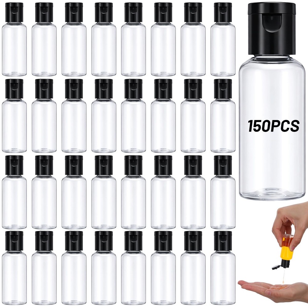 150 Pcs 1oz Small Travel Bottles, Clear Plastic Refillable Empty Containers w...