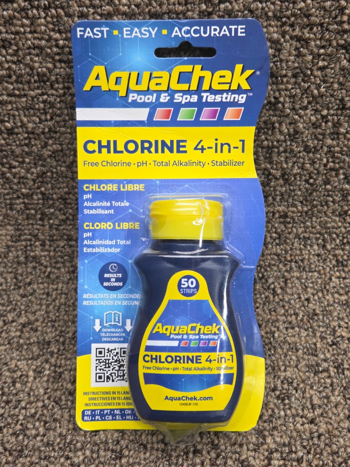 LOT of 5 AquaChek 4-in-1 Chlorine Pool & Spa Test Strips – exp 10/2025