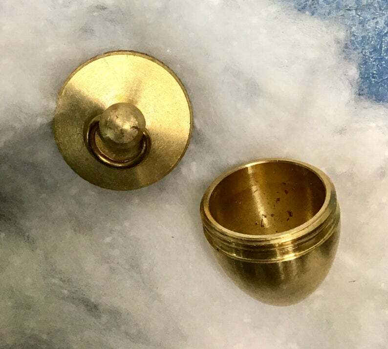 Retro ACORN Vial Pendant Pill box Opens, Unscrew Top, Men, Unisex