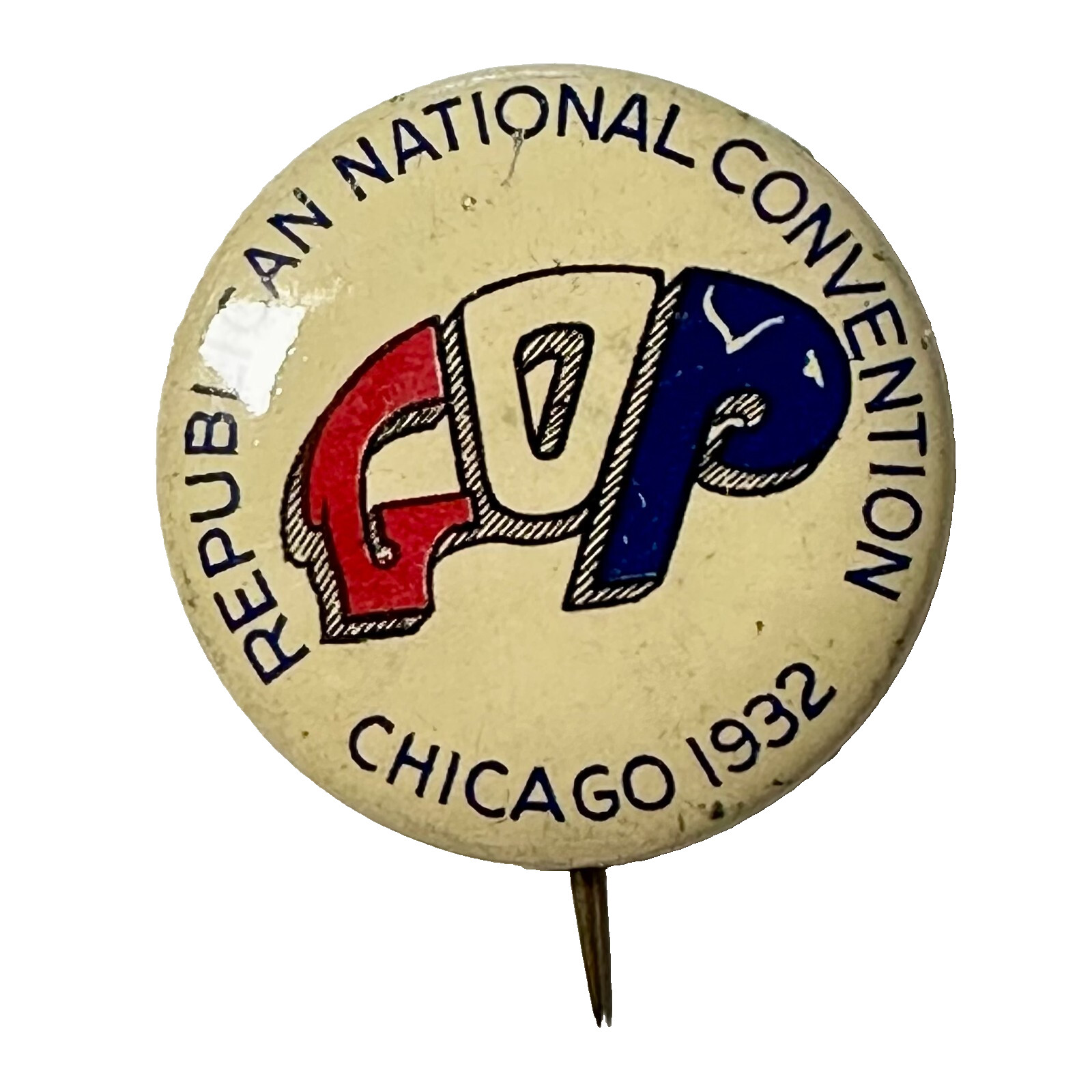 1932 Republican National Convention GOP Chicago IL 1" Tin Litho Pinback