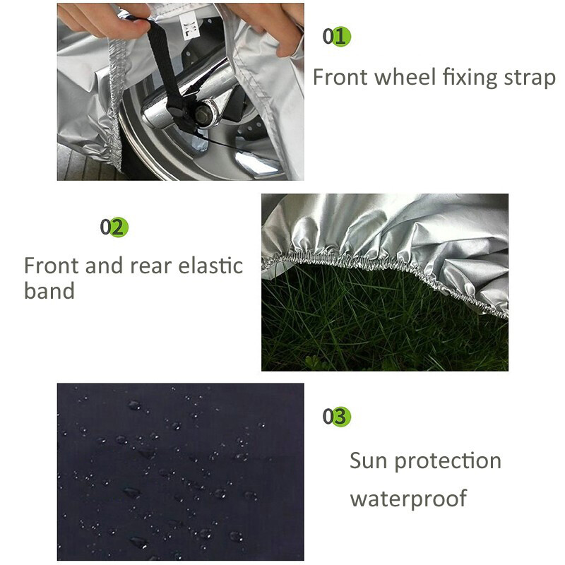 Motorcycle Cover Waterproof Heavy Duty for Winter Outside Storage Snow Rain XL