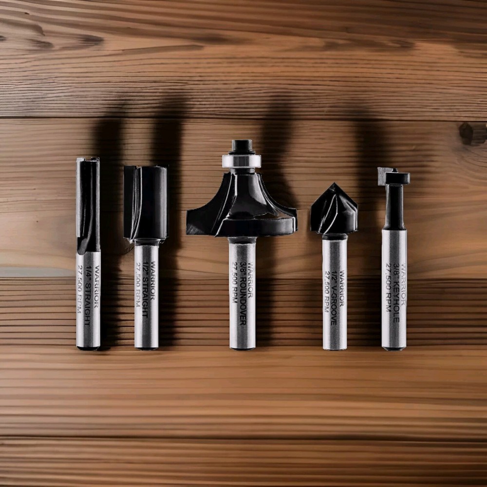 Warrior Carbide Router Bit & excellent cut quality Set, 5-Pc
