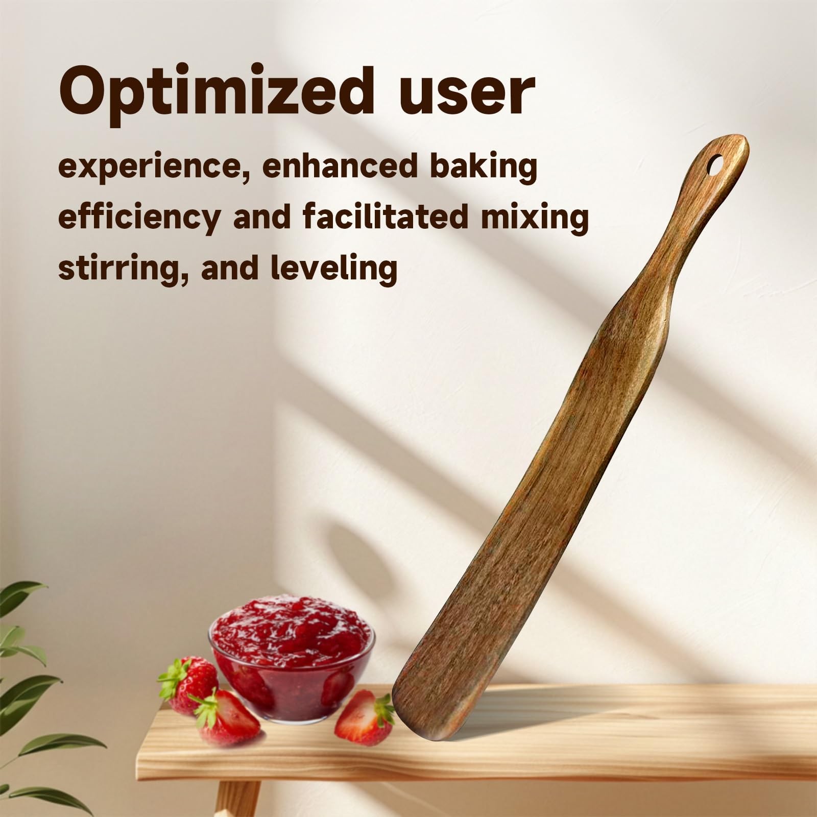 Wooden Spurtle Spatula for Sourdough Starter Dough Whisk Baking Cooking